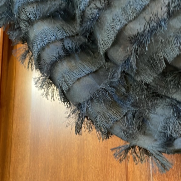 Sioni Milano Black Sweater Fringe Sleeves Womens M - Picture 3 of 8